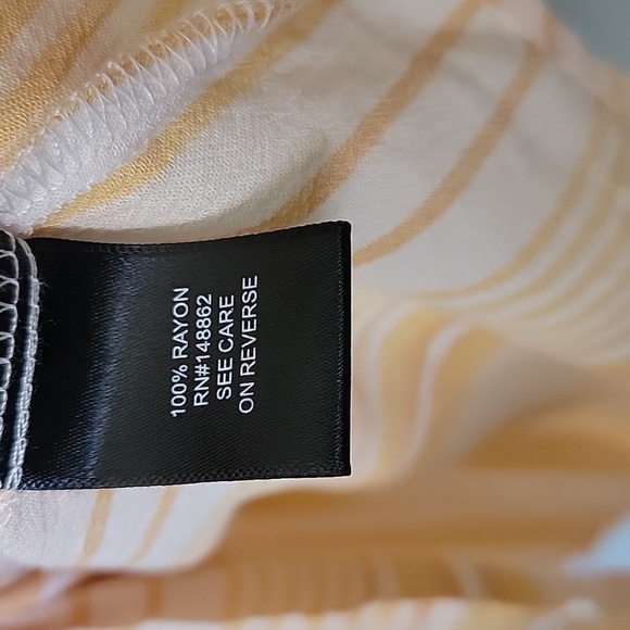 Torrid NWT yellow and white striped smocked crepe tank M/L - Picture 6 of 8